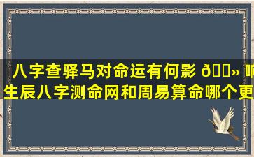 八字查驿马对命运有何影 🌻 响生辰八字测命网和周易算命哪个更准确